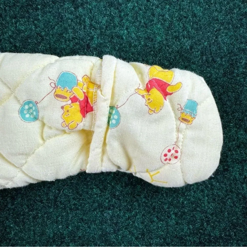 Disney WINNIE THE POOH Full Body Hooded Quilted Baby Snowsuit Size 6-12 Months